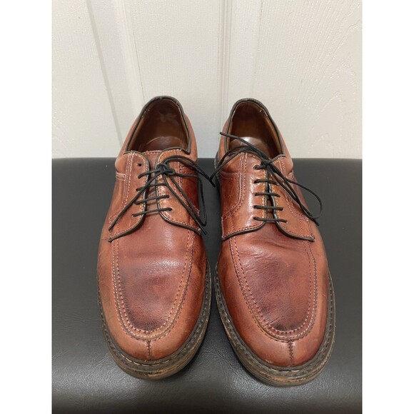 Mens Allen Edmonds Oxford Shoes Wilbert 10 D Made in USA Brown Leather - Picture 2 of 10